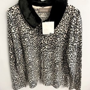 NWT Animal Print Jacket with Removable Collar